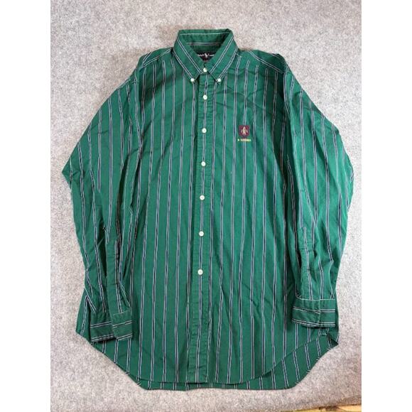 Ralph Lauren Other - VTG 90s Ralph Lauren Blaire Stripe Button Down Shirt Mens M Green Patched Preppy